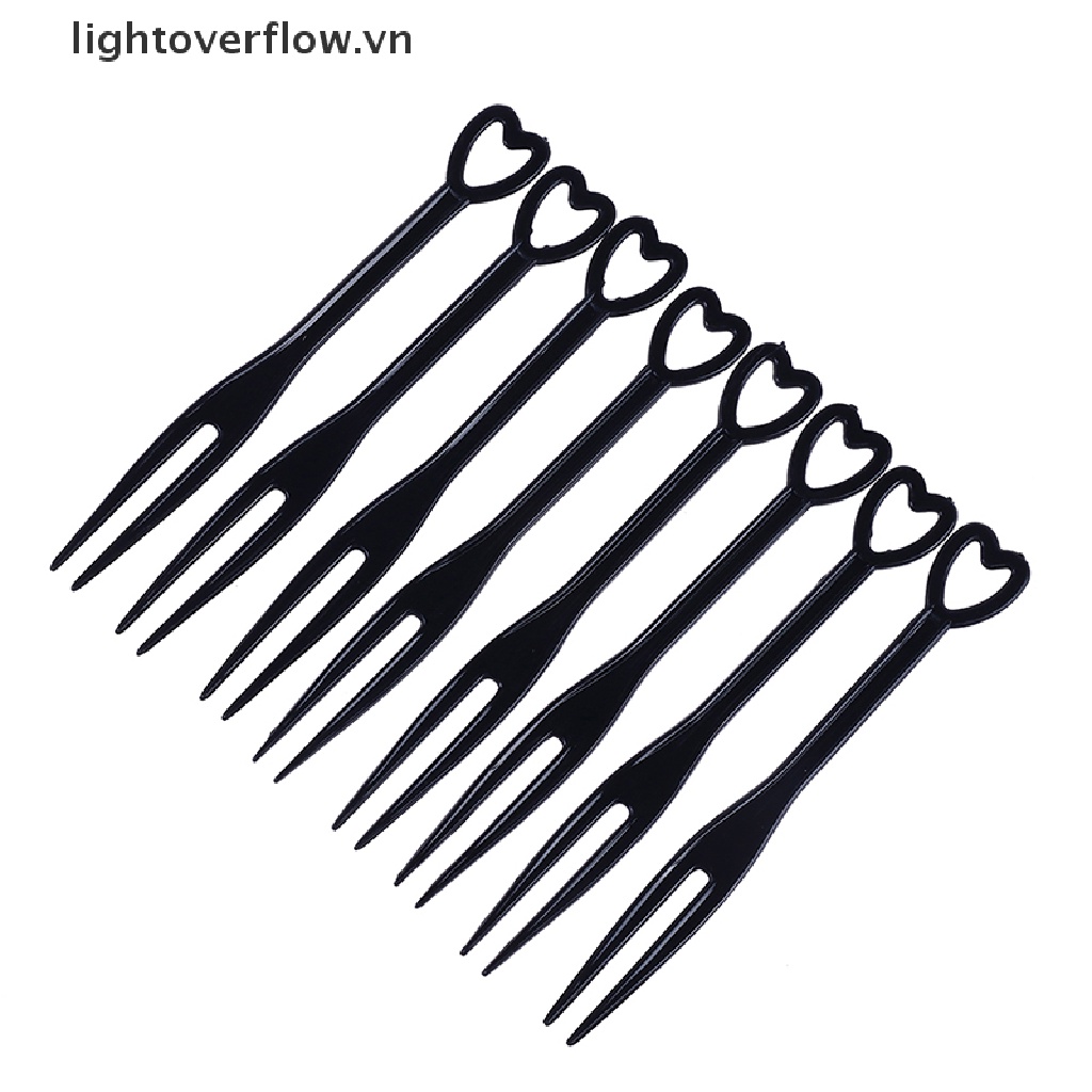 500 / 200 Nĩa Ăn Trái Cây / Tráng Miệng Hình Trái Tim Bằng Nhựa Mini