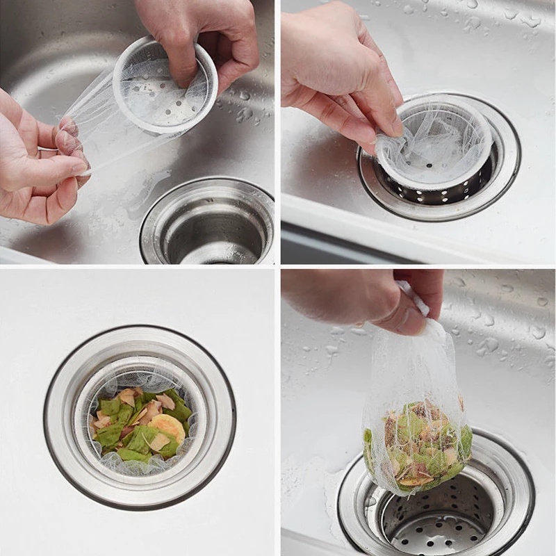 Set 30/100 Túi Lọc Rác Bồn Rửa Chén Bằng Polyester