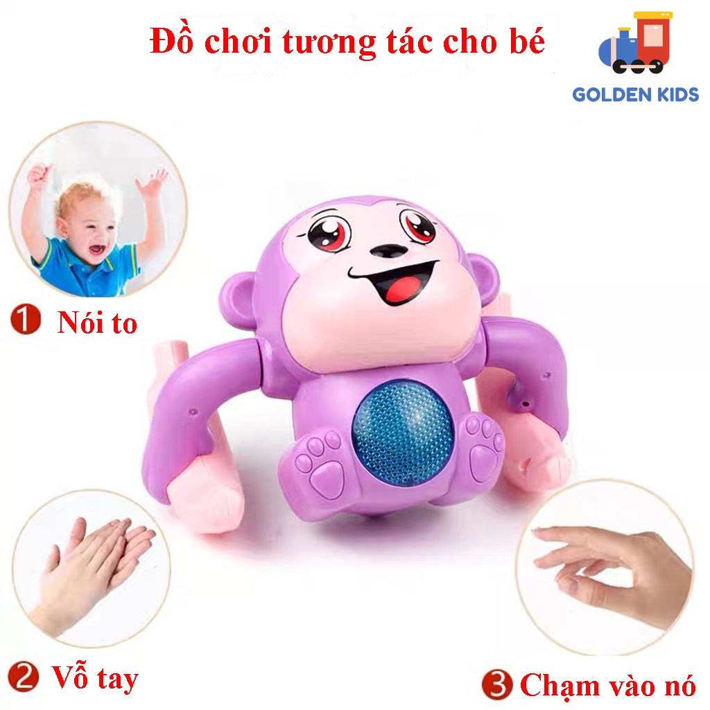 Đồ chơi cho bé khỉ con nhào lộn có nhạc và ánh sáng giúp bé khám phá, phát triển trí tuệ