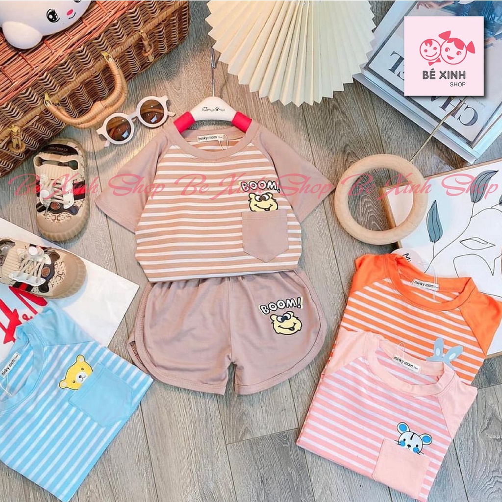 Quần áo trẻ em Đồ bộ minky mom cho bé trai bé gái mùa hè  Đồ bộ hè cho trẻ em bé trai gái thun lạnh SỌC_TÚI