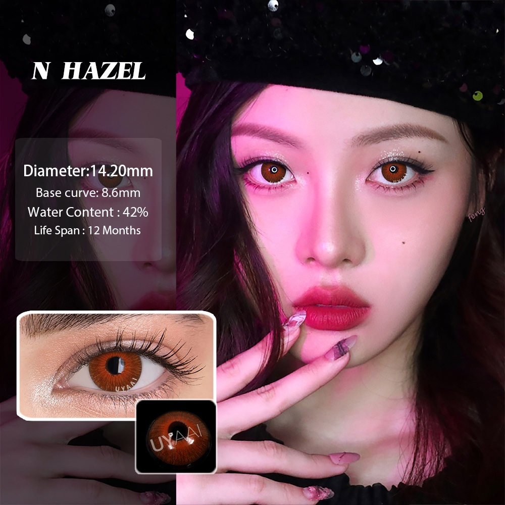 1 Kính Áp Tròng Màu Xanh Dương New York Pro -0.75-8.00 Độ 14.2mm-N Hazel
