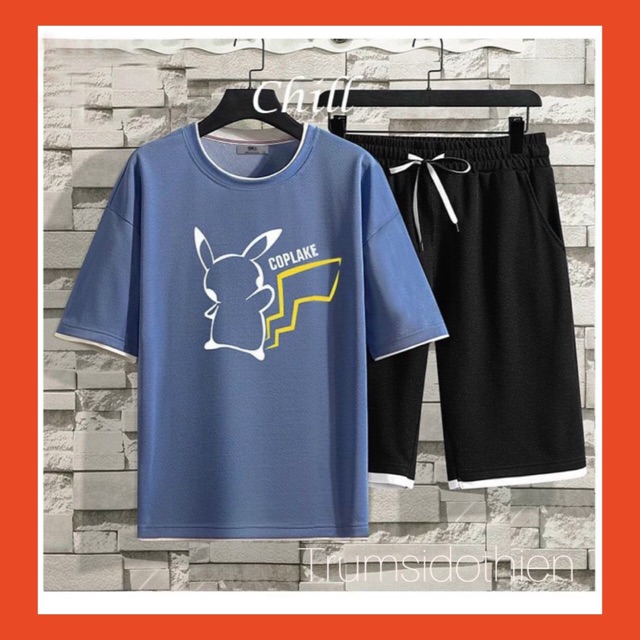[ 👉 Chất Đẹp- Siêu Mát!! ] Bộ thể thao mặc nhà nam Pikachu siêu hot , bộ hè nam, quần áo mặc nhà, quần áo tập gym | BigBuy360 - bigbuy360.vn