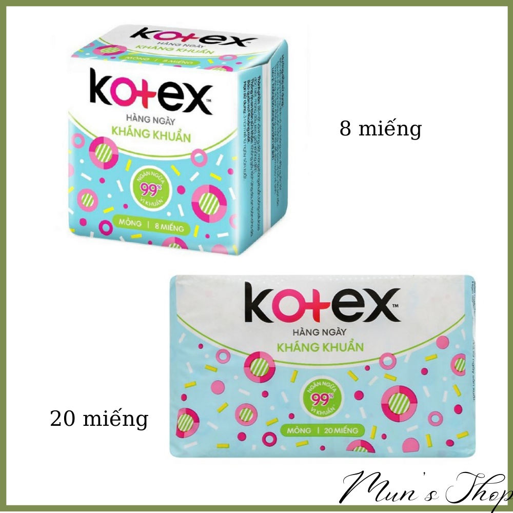 Băng vệ sinh  KOTEX 8 Miếng - bvs hàng ngày 8 miếng /20 miếng