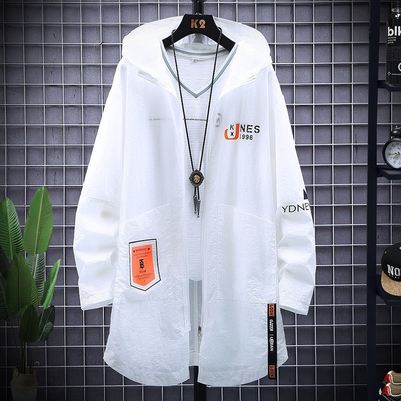 Áo Khoác Chống Nắng Dáng Dài Siêu Mỏng Thoáng Khí Phong Cách Hàn Quốc Cho Nam