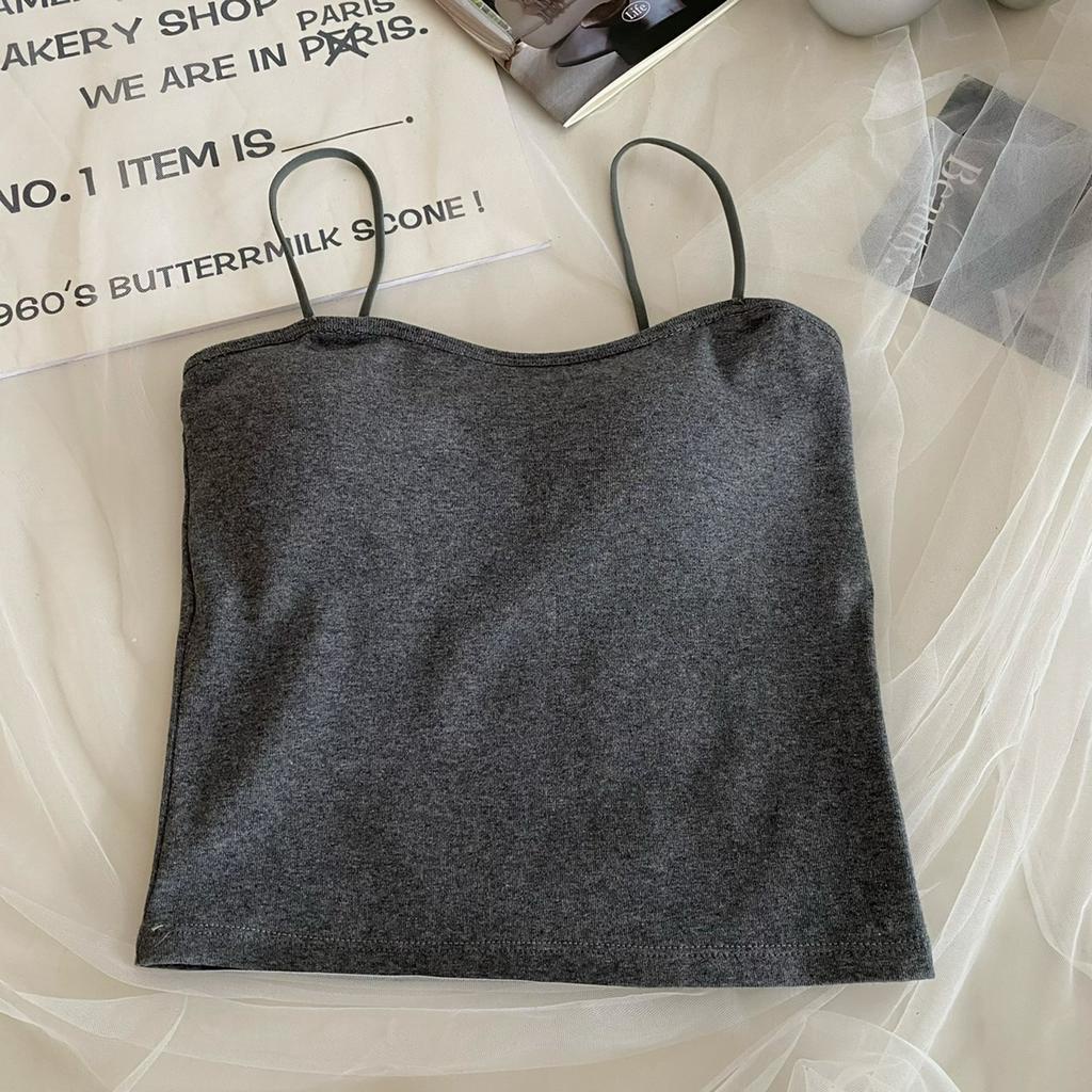 Cocory vn Áo Hai Dây Có Mút Đệm Ngực Thời Trang Mùa Hè Phong Cách Hàn Quốc Cho Nữ