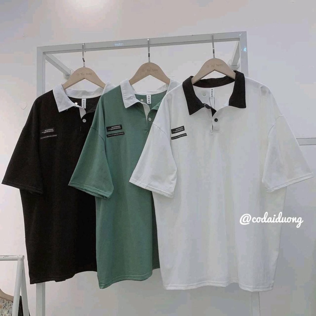 Áo thun POLO nữ tay lỡ có cổ phông form rộng freesize unisex mặc đi học, cặp, nhóm, lớp in hình DỄ THƯƠNG M700