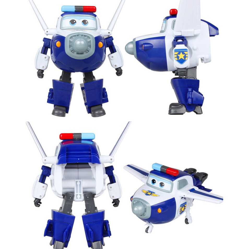 Đồ chơi super wings robot biến hình máy bay cỡ lớn nhân vật cảnh sát Paul