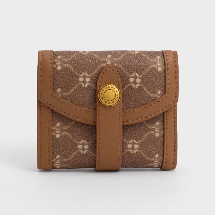 Ví ngắn nữ Charles & Keith da họa tiết sang trọng | Auth - Sing - Ảnh thật