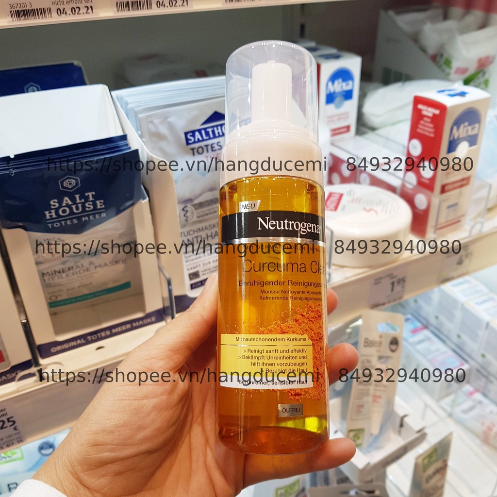 Sữa rửa mặt nghệ neutrogena trắng da, mờ thâm, chống lão hóa, dạng bọt xịt