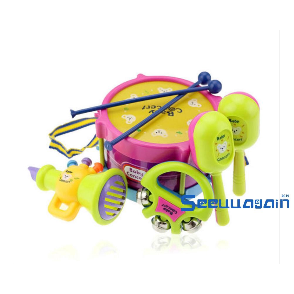 Set 5 món đồ chơi trống nhạc cụ ban nhạc cho bé