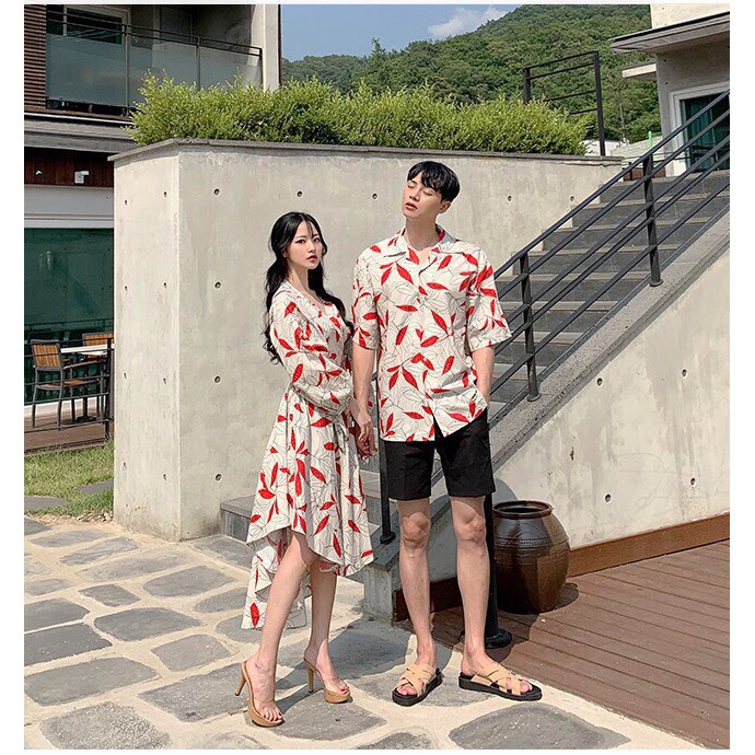 set cặp váy áo sơ mi tình nhân, set tình yêu giá 1 cặp
