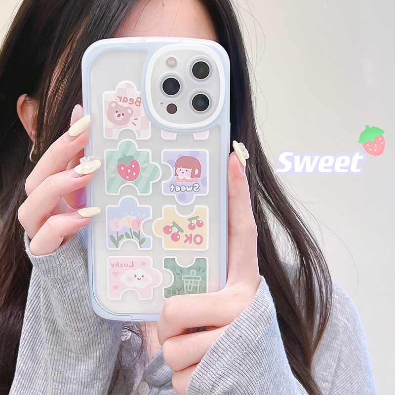 Ốp Điện Thoại Kiểu Mảnh Ghép Có Giá Đỡ Cho iphone7 / 7plus / 8 / 8plus / xs / 11 / 12 / 13 / 14 / pro / max / plus / promax