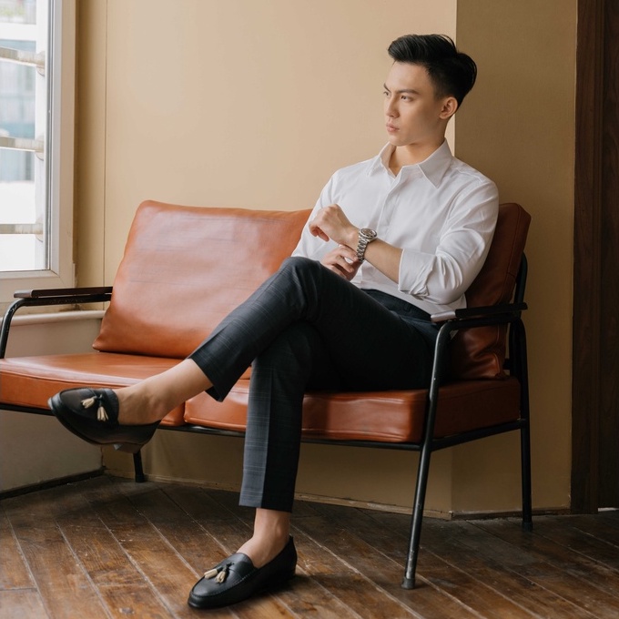 Giày lười da nam thủ công Patina ZENLEE LPC01 kiểu dáng Tassel Loafer da bê thật bảo hành trọn đời