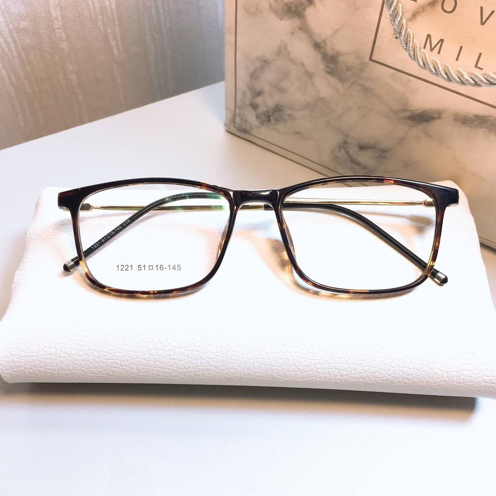 [Mã FARSSTGRE giảm 5K đơn bất kỳ] Gọng kính vuông 1221 kèm mắt cận viễn loạn | BigBuy360 - bigbuy360.vn