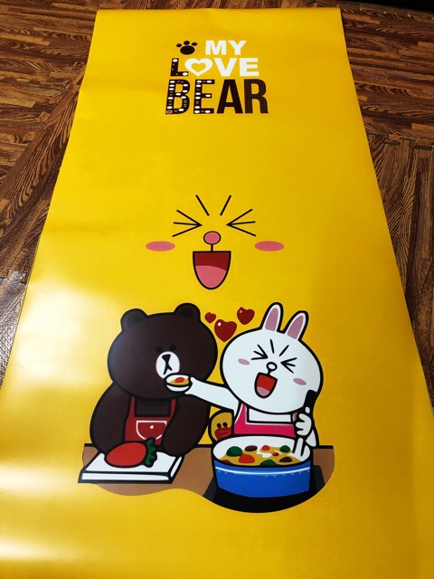 Tranh  dán tủ lạnh-máy lạnh - máy giặt Gấu brown siêu cute HUE DECOR chống nước, màu sắc trẻ trung, làm mới không gian | BigBuy360 - bigbuy360.vn