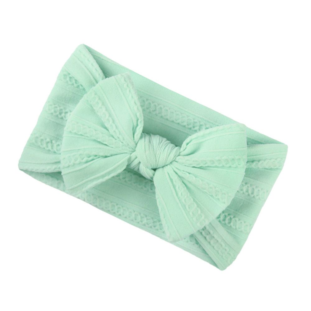 Băng đô cài tóc vải nylon mềm co giãn đính nơ cho bé MIHAN1