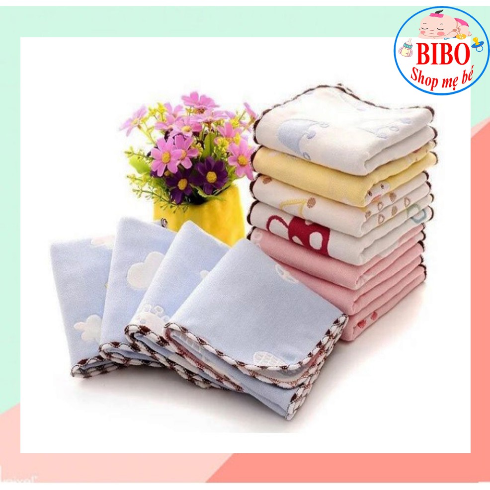 Set 5 Khăn mặt 100% cotton 6 lớp dày dặn cho bé lee lee (Việt Nam)