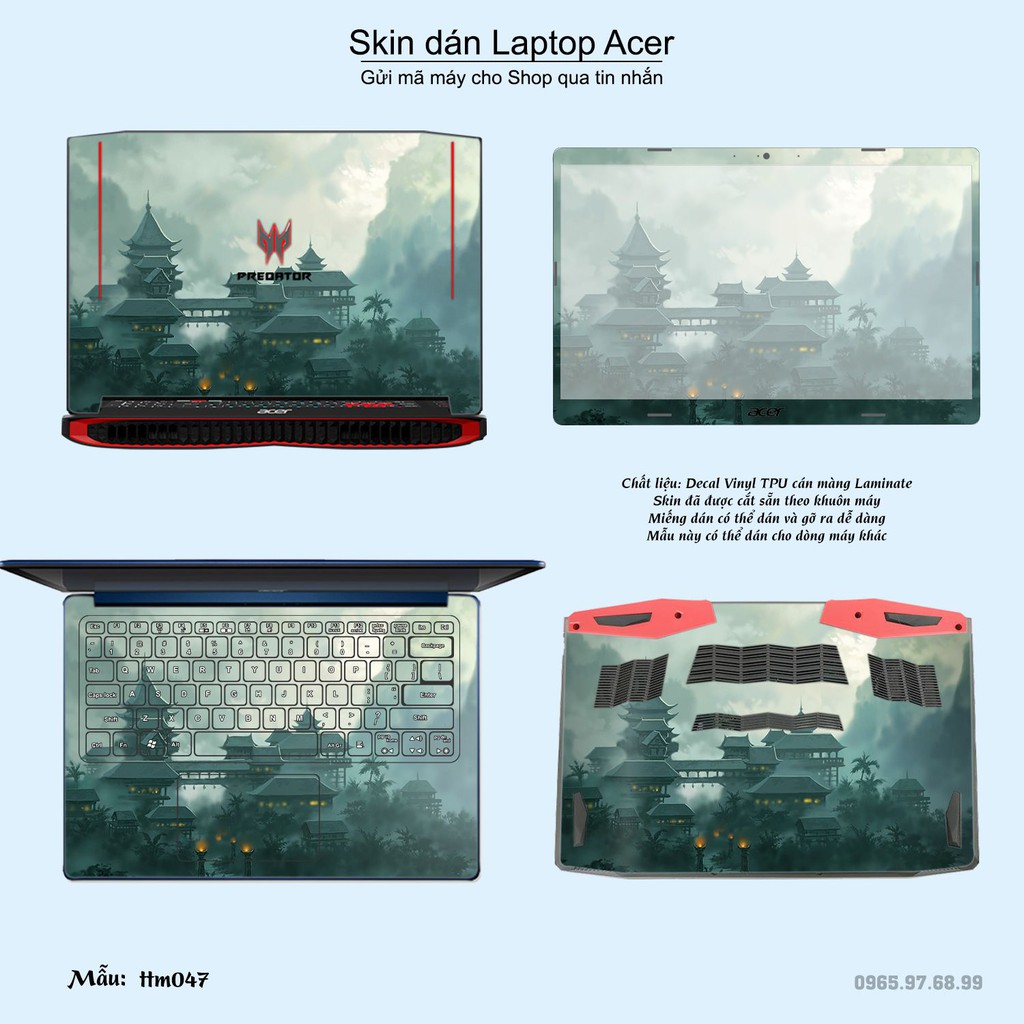 Skin dán Laptop Acer in hình Tranh thủy mặc _nhiều mẫu 2 (inbox mã máy cho Shop)