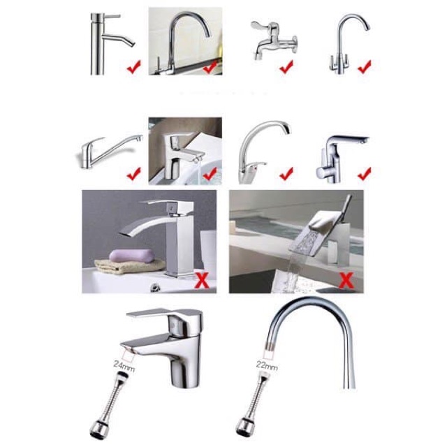 ĐẦU VÒI NƯỚC TĂNG ÁP XOAY 360 ĐỘ CÓ VAN THAY ĐỔI CHẾ ĐỘ NƯỚC