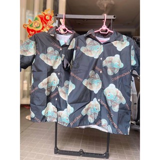Áo sơ mi đen hình gấu unisex (kèm ảnh thật)