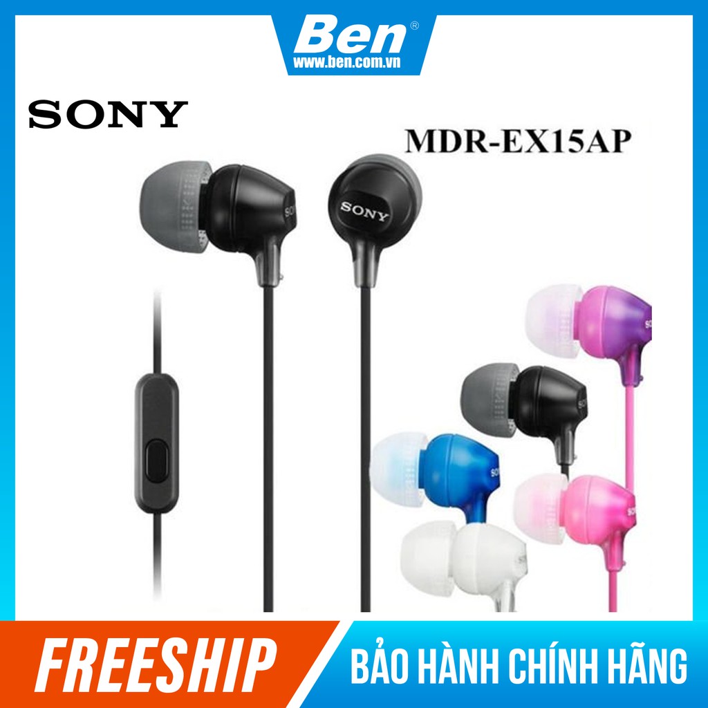 Tai nghe nhét tai Sony MDR-EX155AP chất âm hay 4 màu lựa chọn - BH chính hãng 12 tháng