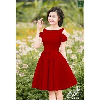 SuSu Shop - Đầm xòe đính nơ - SSH478