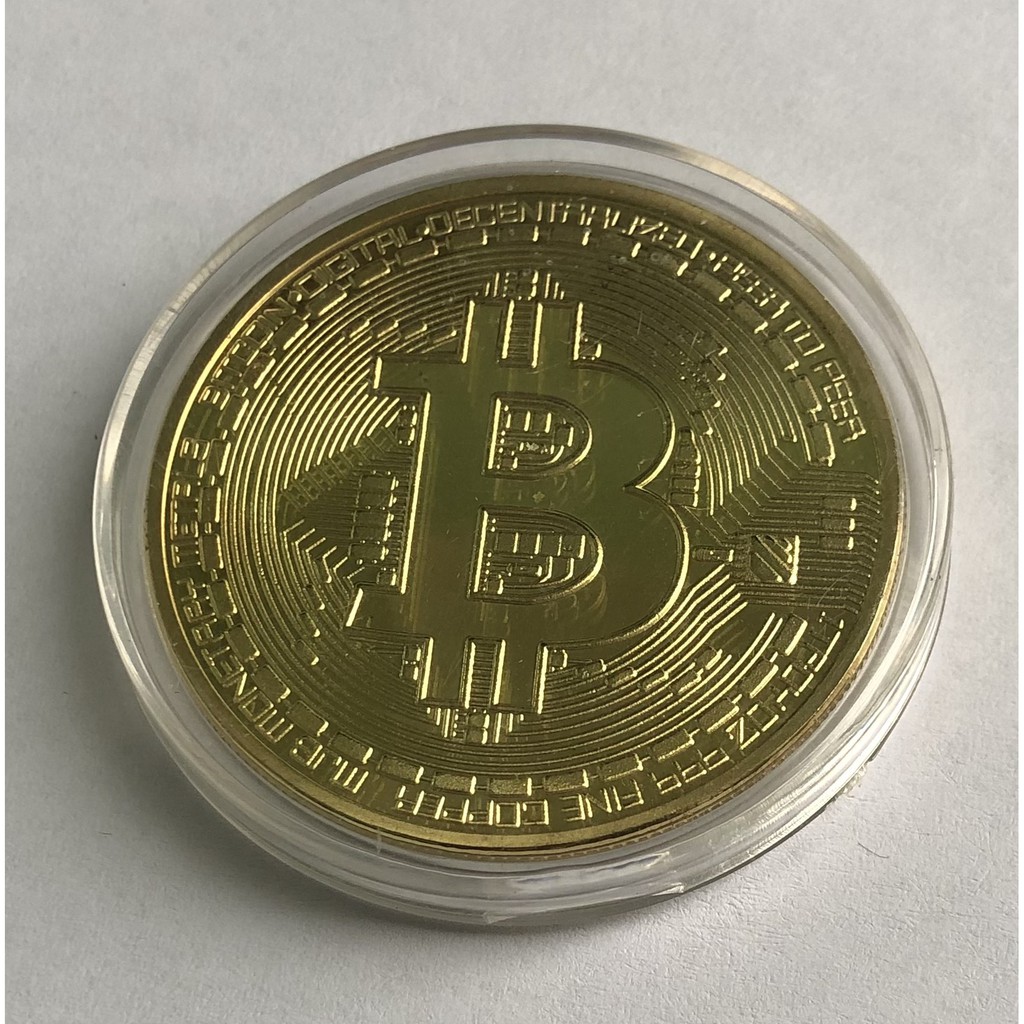 Đồng bitcoin lưu niệm - có hộp nhựa đựng