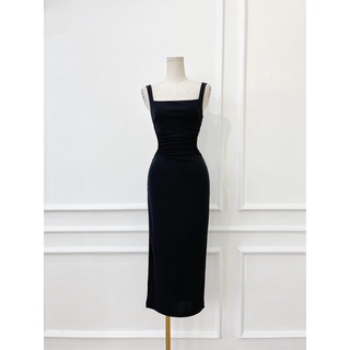 Đầm body thun cột nơ đan dây co giãn