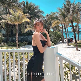 đầm body phi xẻ tà