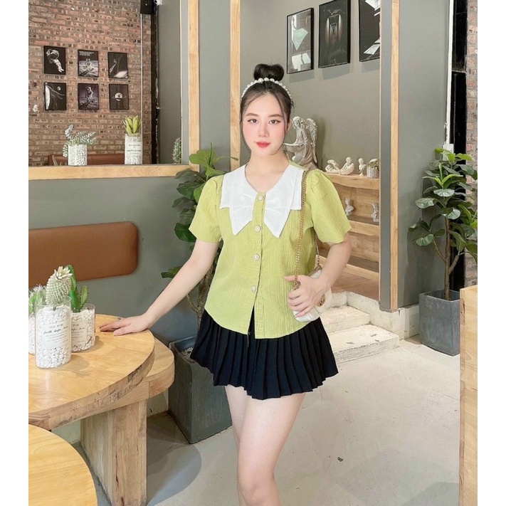 Áo sơmi cổ lá sen bèo xinh ☘️☘️☘️☘️SL alohashop91