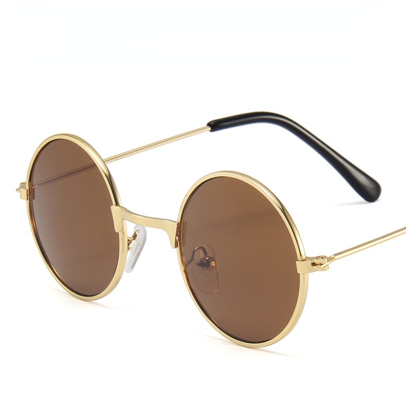 Kính Mát Gọng Kim Loại Tròn Chống Tia UV400 Thời Trang Cho Bé