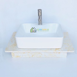 Bàn đá Lavabo rửa mặt cao cấp vàng