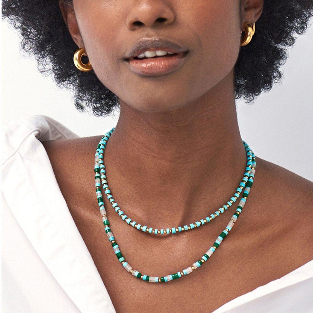 Vòng Cổ Choker Đính Hạt Ngọc Trai Nhiều Màu Phong Cách Bohemian Thời Trang Cho Nữ