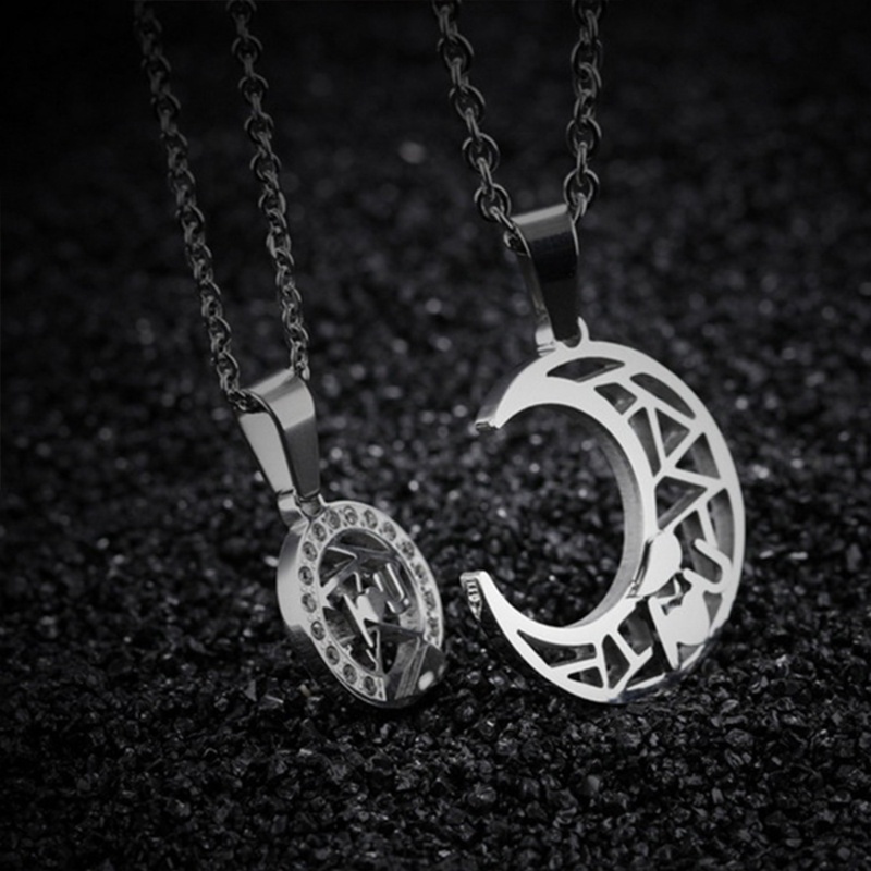 Flgo Vòng cổ Ghép Hình Trái Tim / Mặt Trăng / Mặt Trời Cho Cặp Đôi