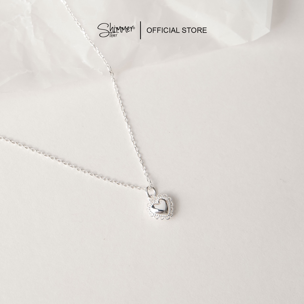 Dây Chuyền Nữ BẠC 925 CAO CẤP SHIMMER SILVER SWEETIE Mặt Hình Trái Tim Đặc Ngọt Ngào Nữ Tính