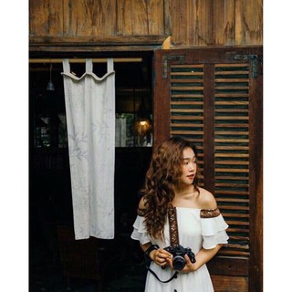 Đầm maxi xô viền thổ cẩm