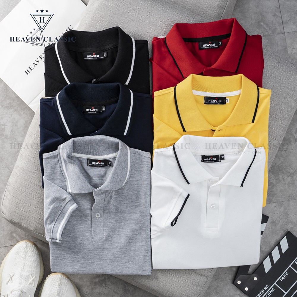 Áo Polo nam viền cổ và tay hàng may kĩ cao cấp,vải cotton mềm mịn hàng chính hãng Heaven | BigBuy360 - bigbuy360.vn