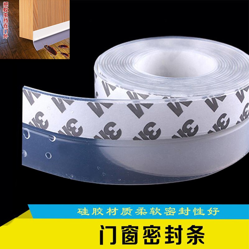 Băng keo silicon trong suốt dài 1m dán viền cửa kính chống nước và bụi bẩn