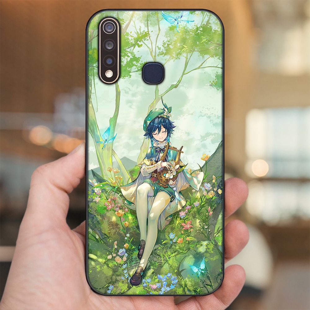 Ốp lưng Vivo Y19 viền đen in hình Venti Genshin Impact