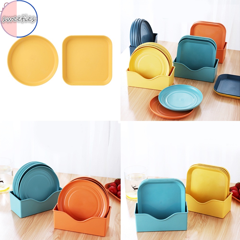 Set 2 Đĩa Đựng Thức Ăn Vặt / Trái Cây / Bánh Macaron / Bánh Mì Hình Học Nhiều Màu Sắc Cho Nhà Bếp