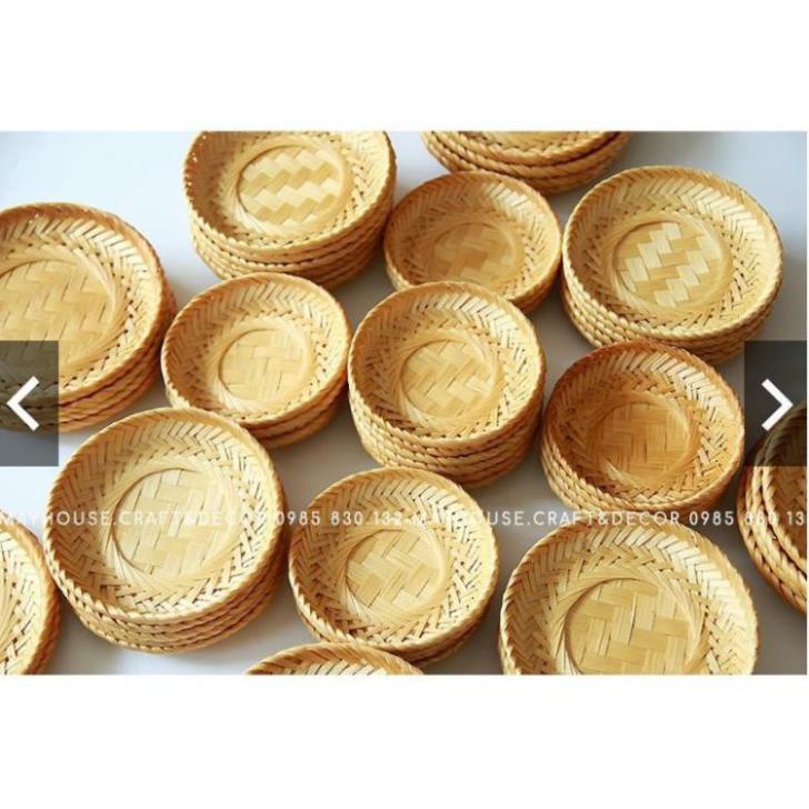 Tre tự nhiên- Mẹt tre hun khói mini -Mây tre đan việt