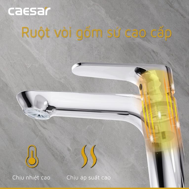 Vòi Lavabo Caesar B060C Lạnh, vòi chậu rửa mặt gật gù 1 đường nước, Cam kết chính hãng
