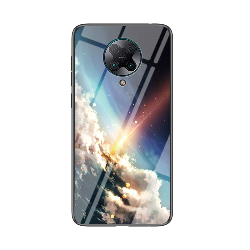 ốp điện thoại Kính Cường Lực Họa Tiết Bầu Trời Sao Cho Xiaomi Redmi K30 Ultra