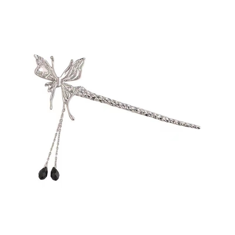 Kẹp Tóc Tua Rua Hình Bướm Bằng Kim Loại Phong Cách Trung Hoa Đơn Giản Mới