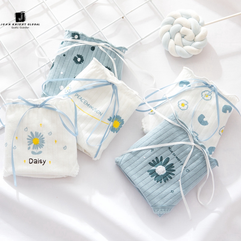 JKG Quần Lót Cotton Lưng Vừa In Hoa Cúc Dễ Thương Cho Nữ