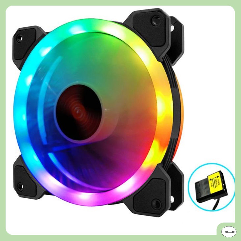 QUẠT LED CASE COOLMOON K2 LED RGB CẮM NGUỒN 12CM