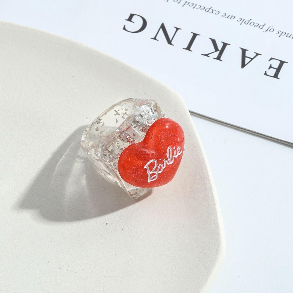 Nhẫn Nhựa Hoạ Tiết Hoạt Hình Và Chữ Vui Nhộn