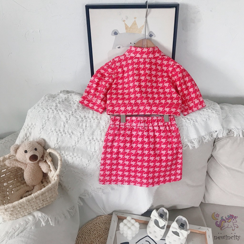 Bộ Áo Khoác + Chân Váy Ngắn Thời Trang Hàn Quốc Cho Bé Gái