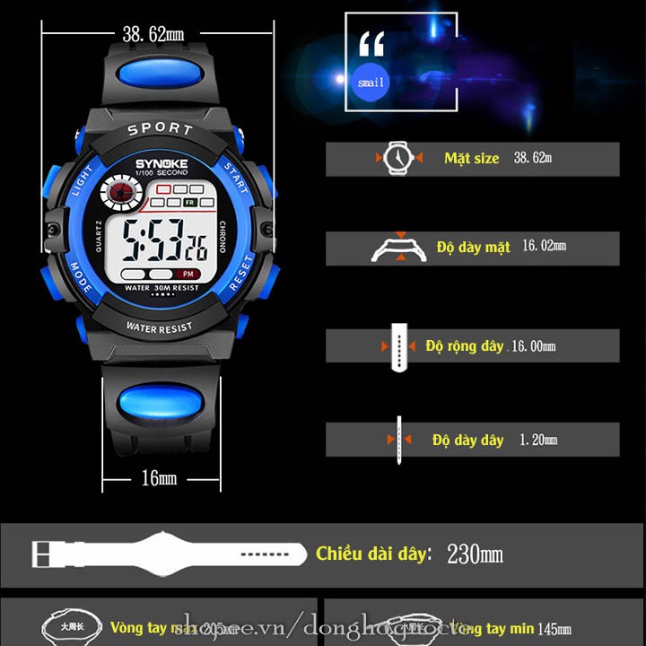Đồng hồ trẻ em SYKID03 SYNOKE điện tử siêu thời trang tiện lợi cho bé | BigBuy360 - bigbuy360.vn