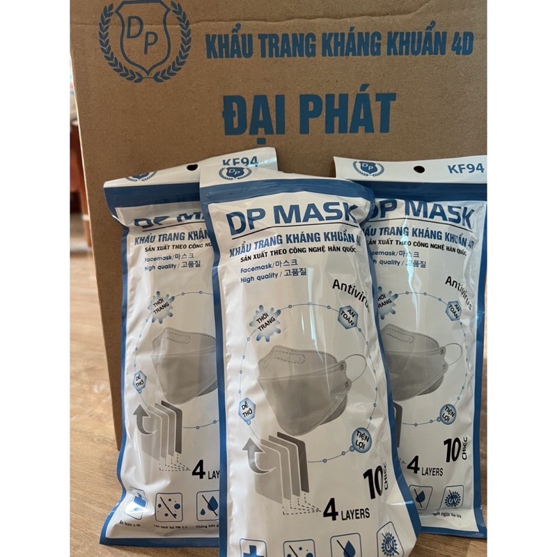 KHẨU TRANG KF94  4D MASK-4 LỚP DÀY DẶN, KHÁNG KHUẨN SẢN XUẤT THEO CÔNG NGHỆ H
